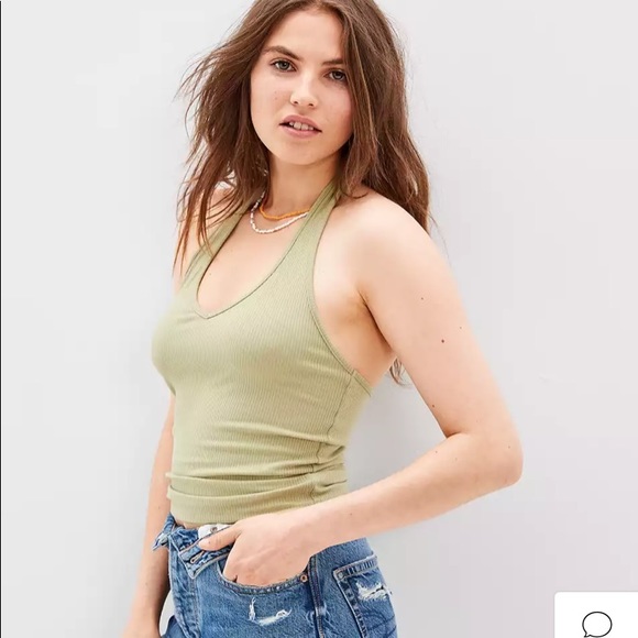 american eagle green halter top - Picture 4 of 5